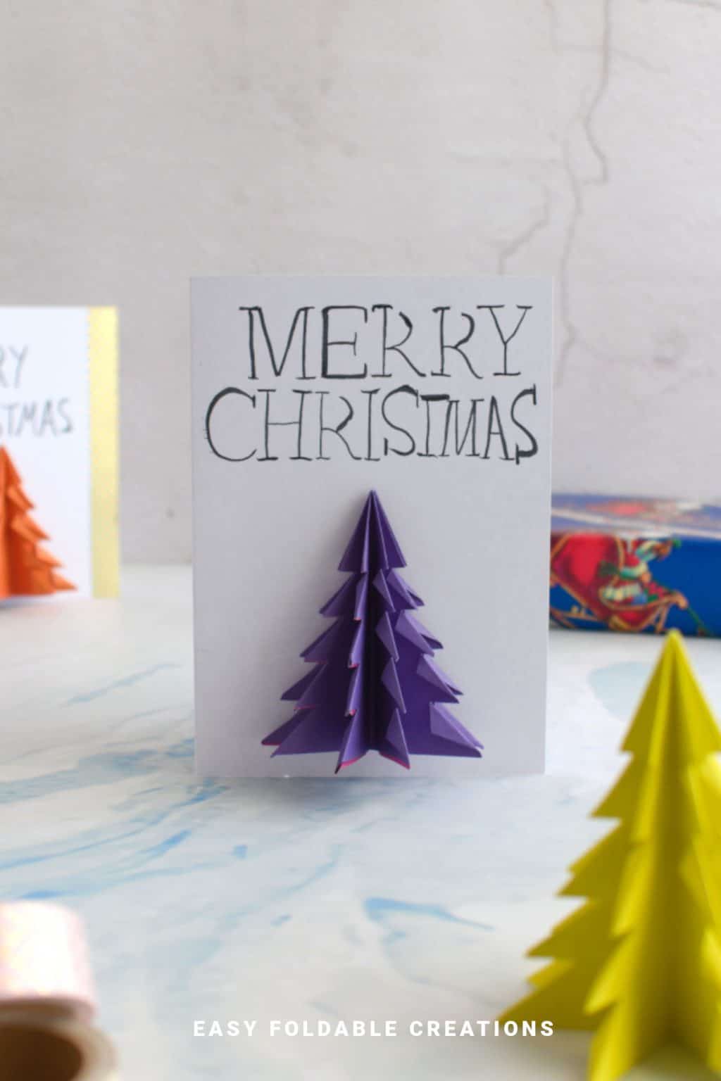 3D Origami Christmas Tree Card | Easy Foldable Creations