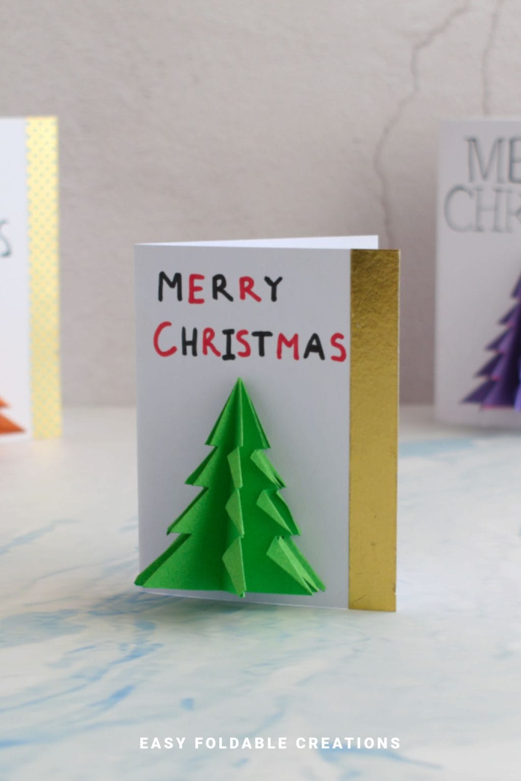 3D Origami Christmas Tree Card | Easy Foldable Creations