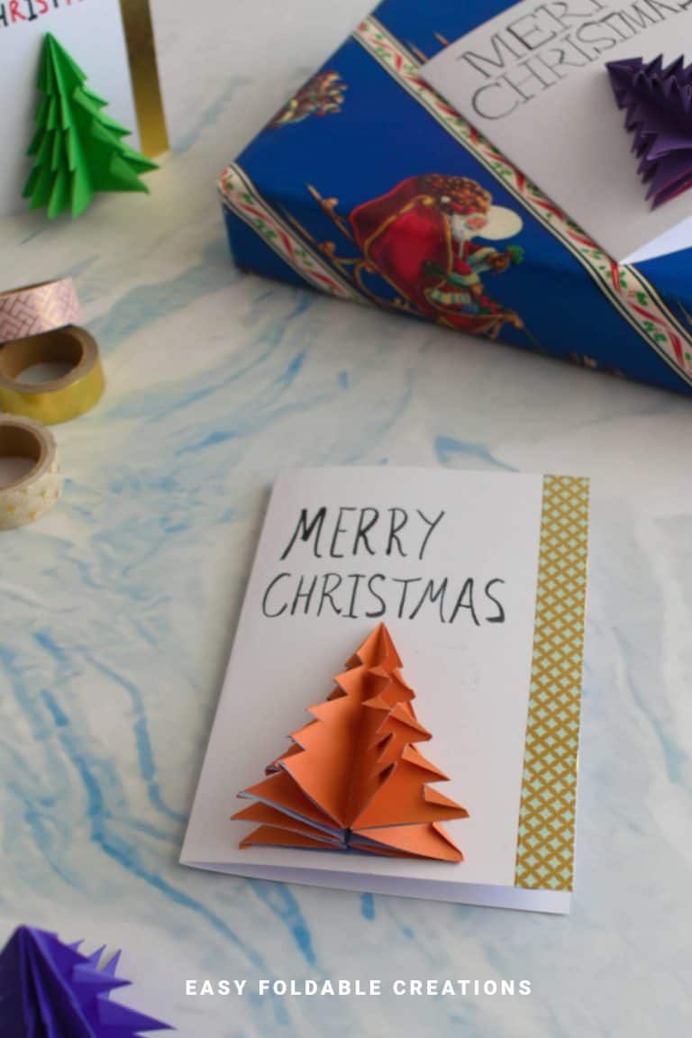3D Origami Christmas Tree Card | Easy Foldable Creations