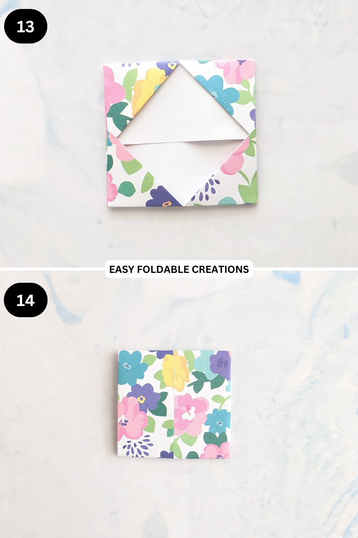 Steps 13 to 14 paper card holder.