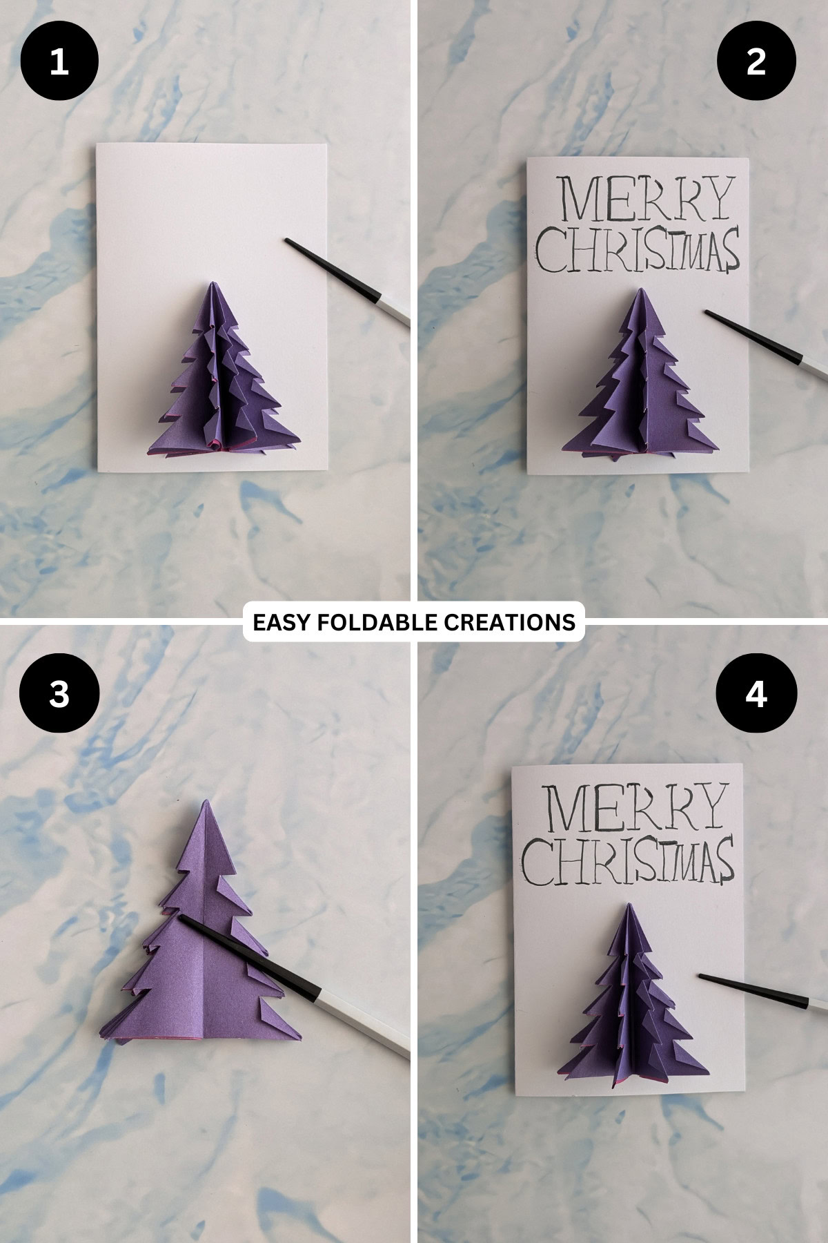 Steps 1 to 4 for putting the card together.