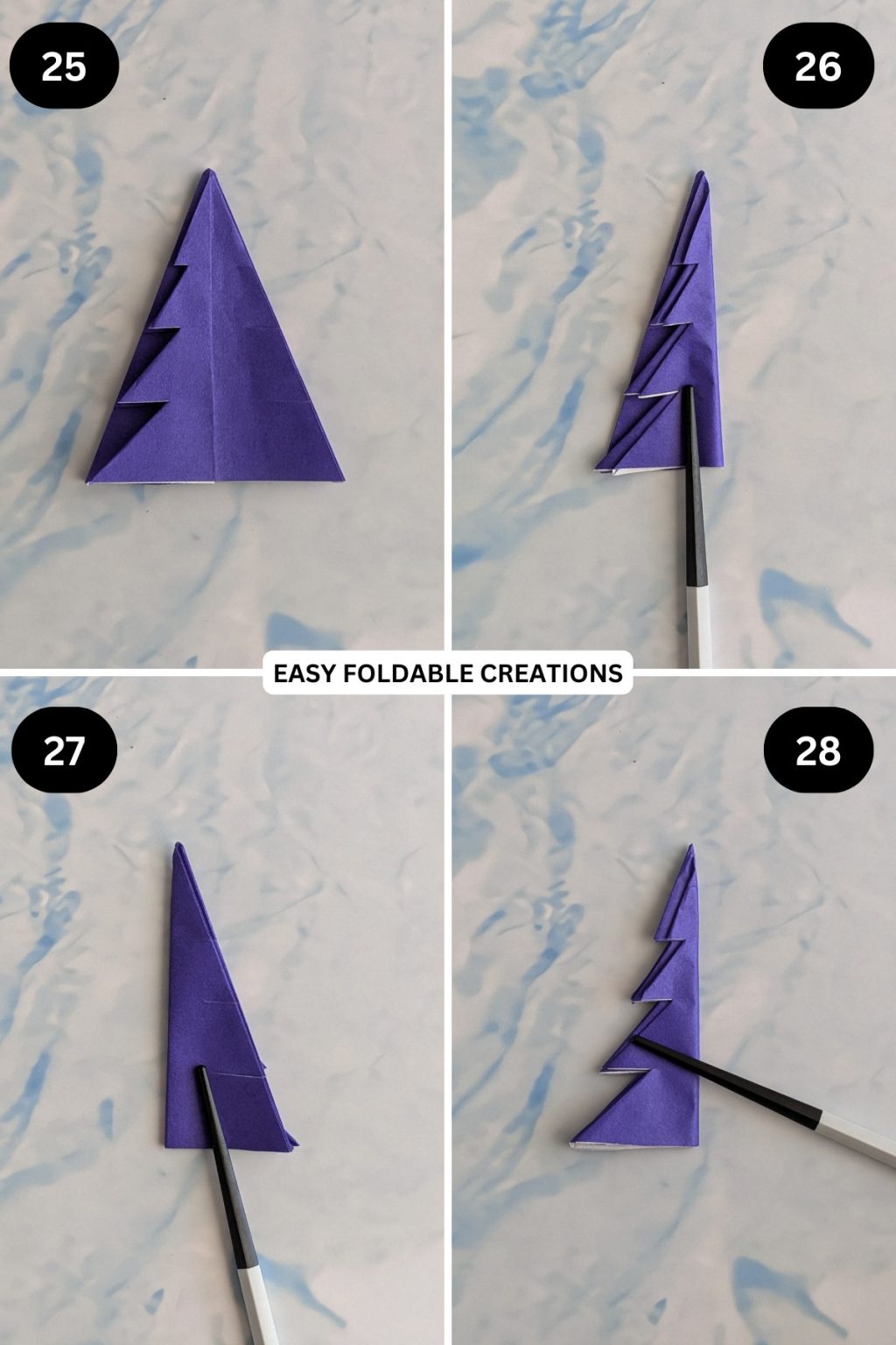 3D Origami Christmas Tree Card | Easy Foldable Creations