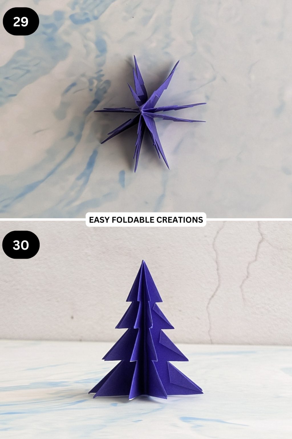 3D Origami Christmas Tree Card | Easy Foldable Creations