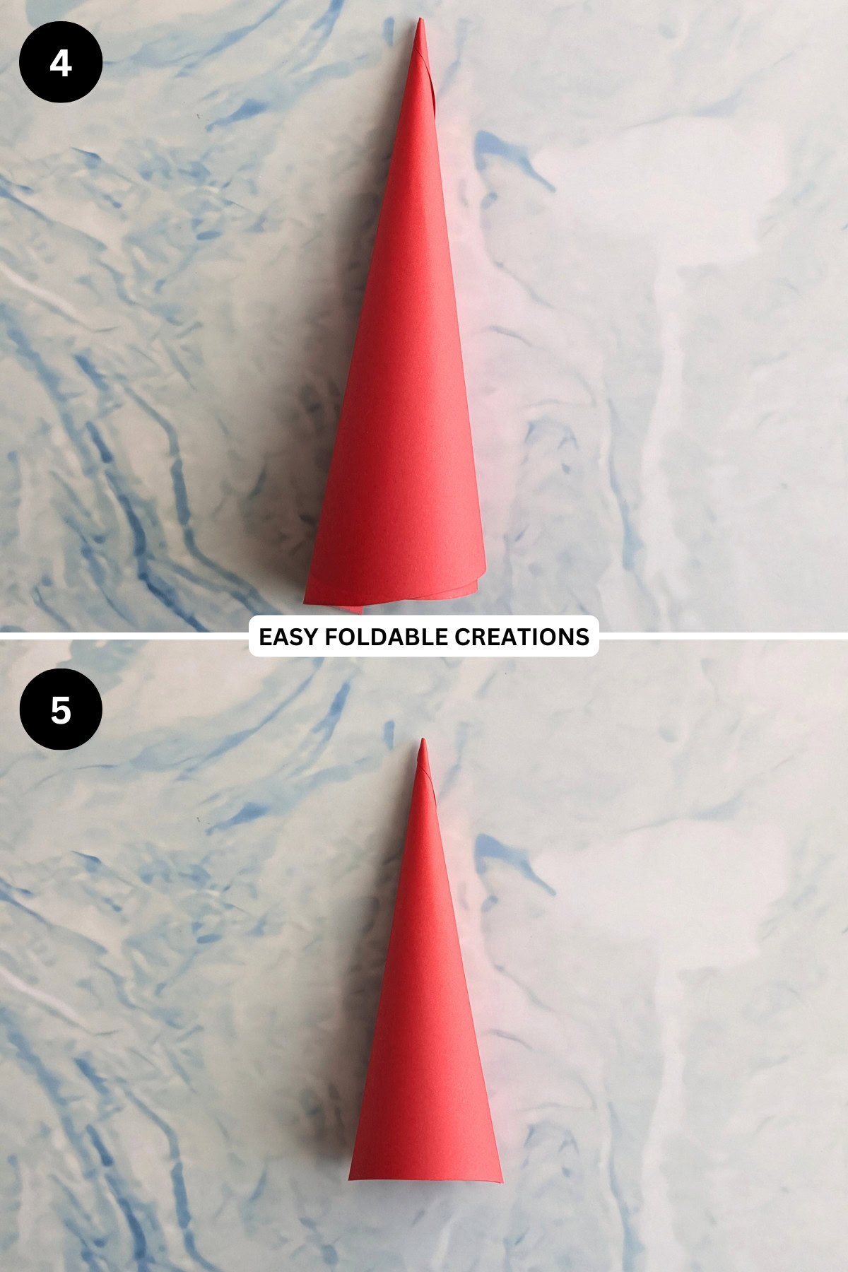 Steps 4 and 5 for making the tree base.