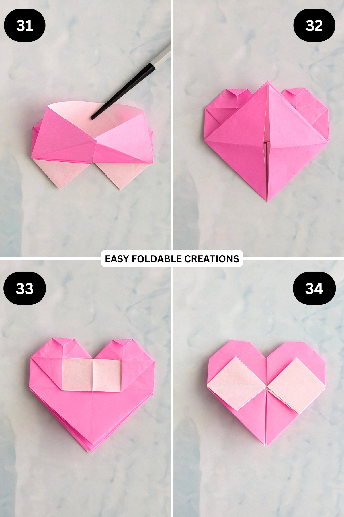 How to Make an Origami Puffy Heart, image size:1200x1800