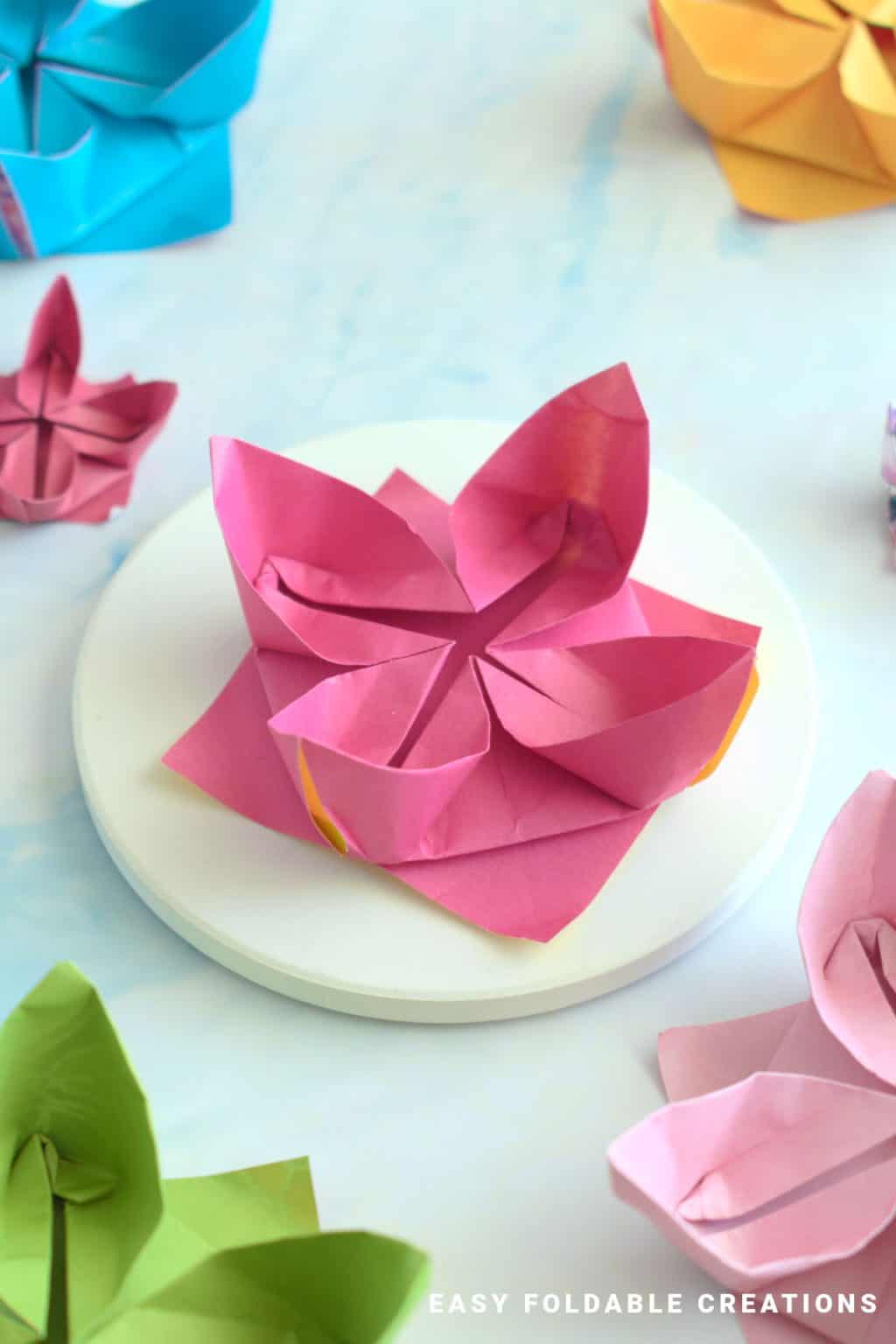 Water Lily Origami Flower | Easy Foldable Creations