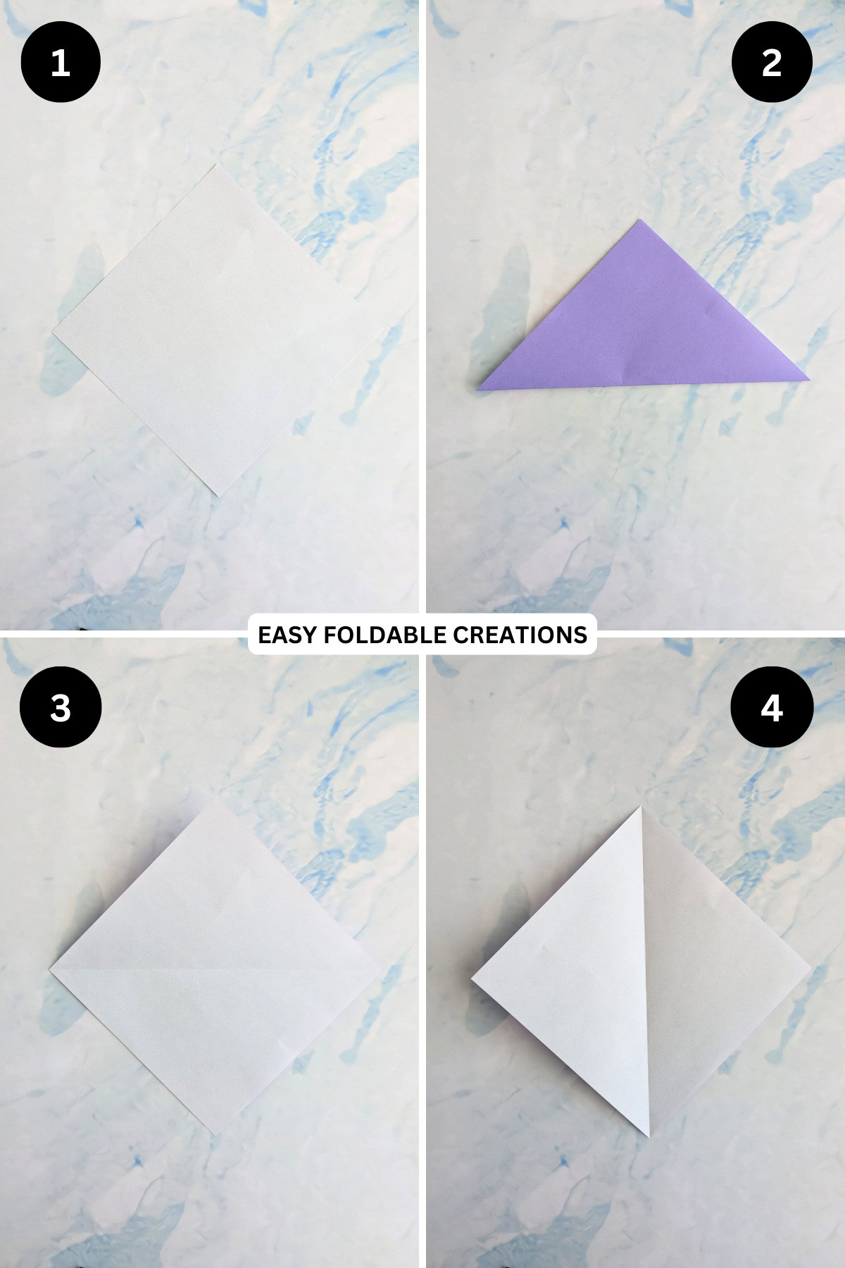 Steps 1 to 4 for folding the desk organizer sides.