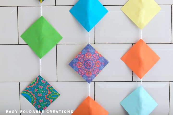 DIY Square Paper Garland | Easy Foldable Creations