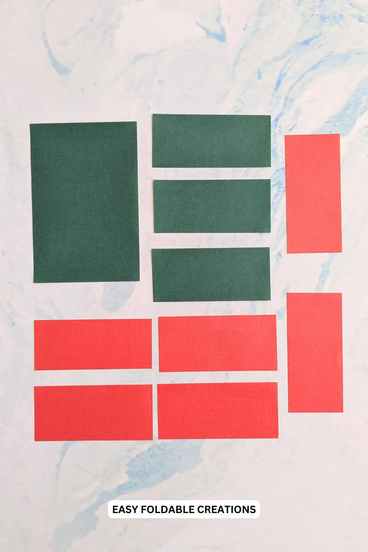 Materials needed for making a paper rose.