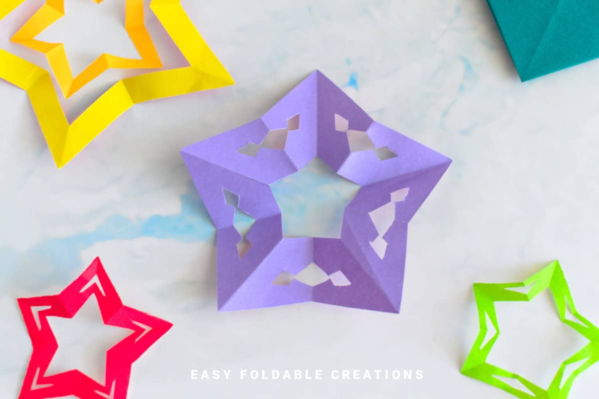 Purple origami star.