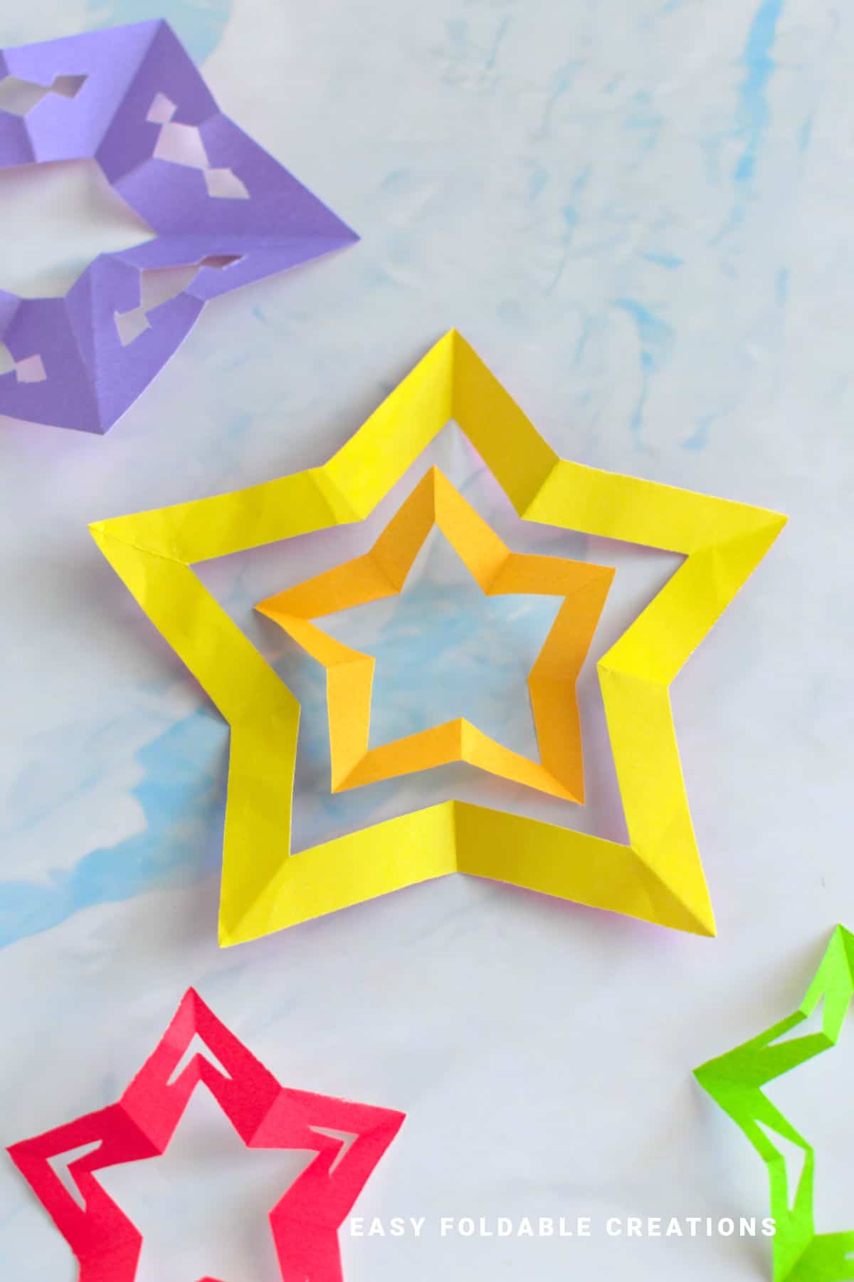 Yellow origami stars.