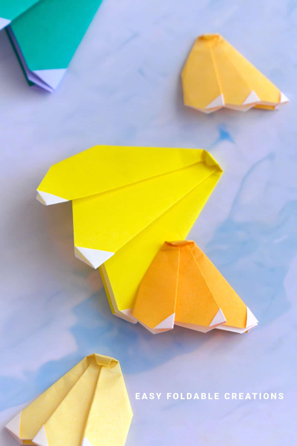 Paper origami bananas.