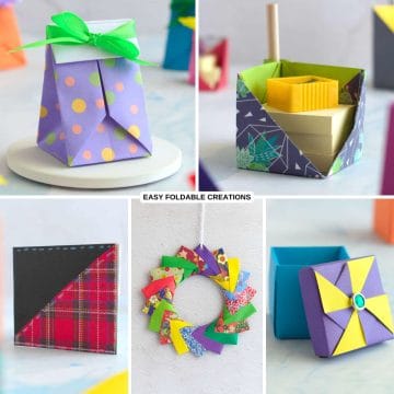 Collage of cool origami projects.
