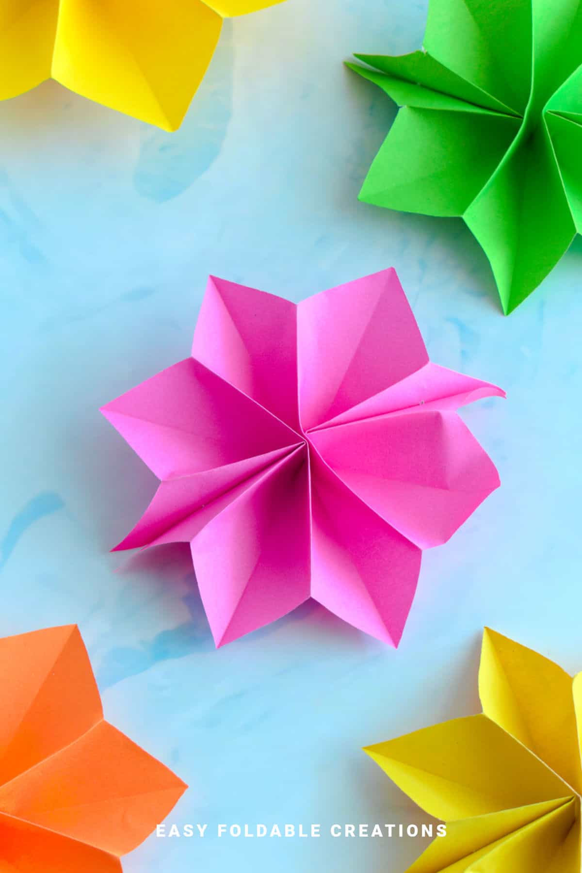 Pink paper star.
