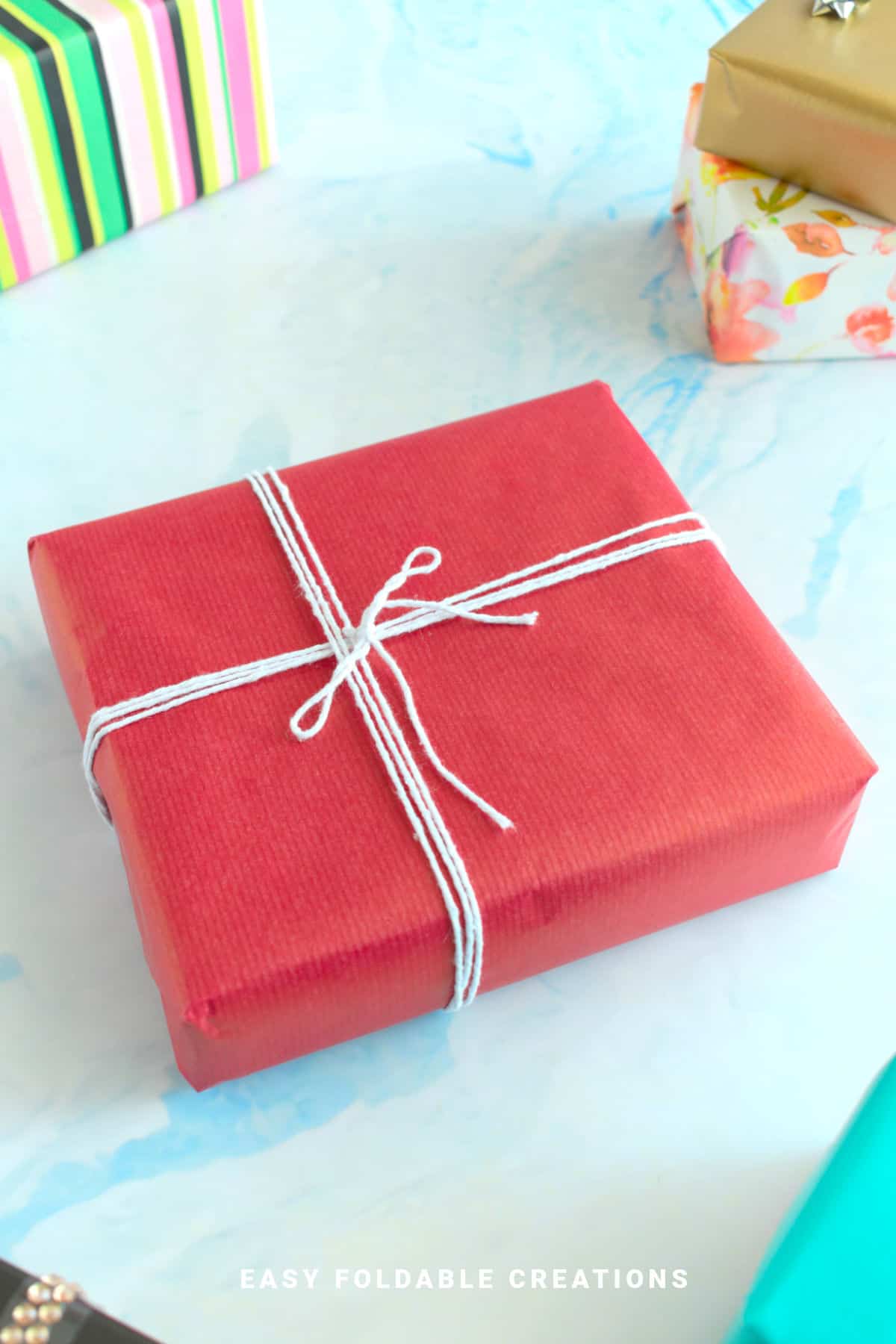 Red wrapped gift.