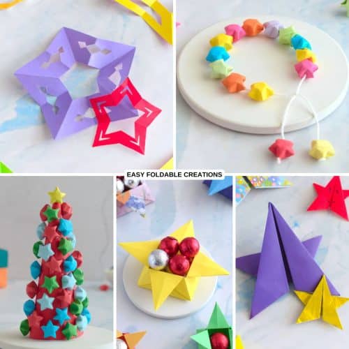 Collection of origami stars.