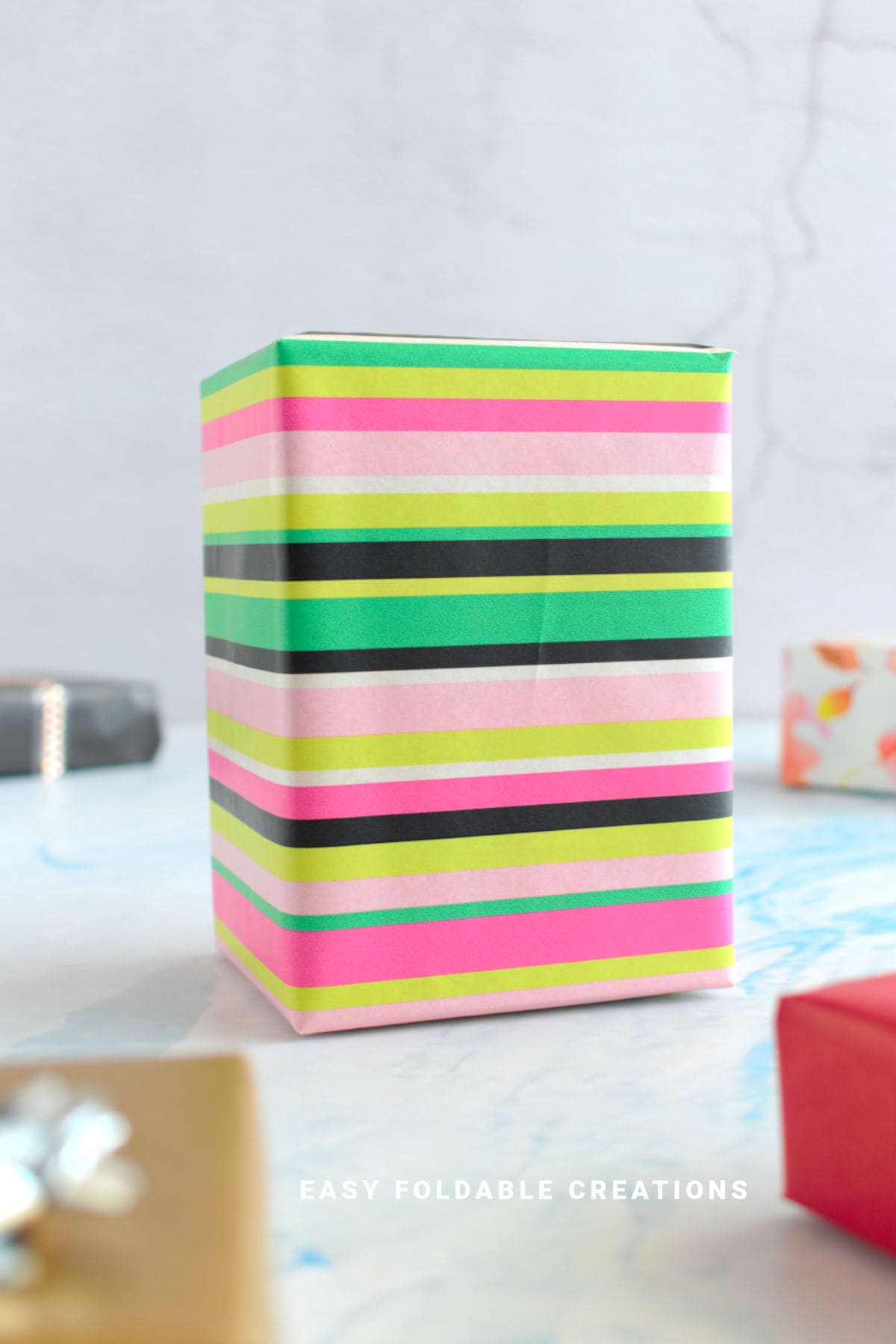 Minimalist wrapped gift.