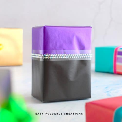 Close up image of a wrapped gift.