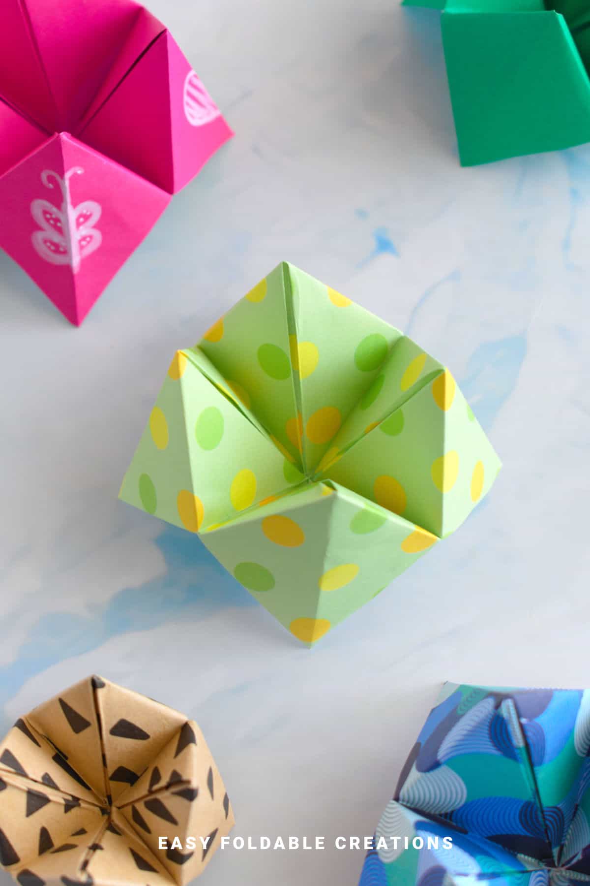 Origami fortune teller.