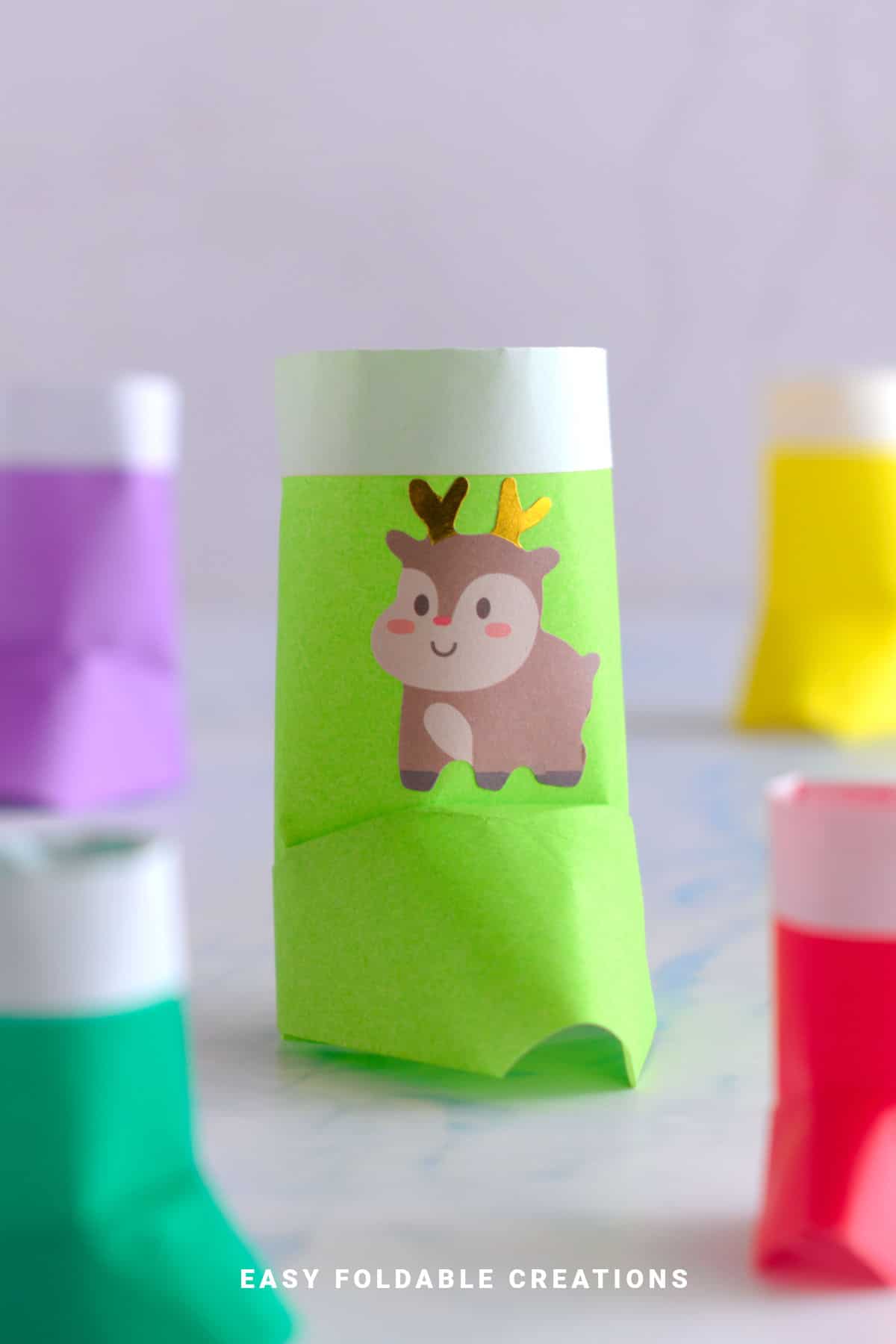 Origami Christmas stocking.