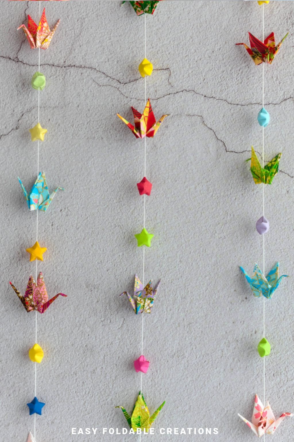 Origami Crane Garland Easy Foldable Creations