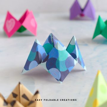 Close up image of an origami fortune teller.