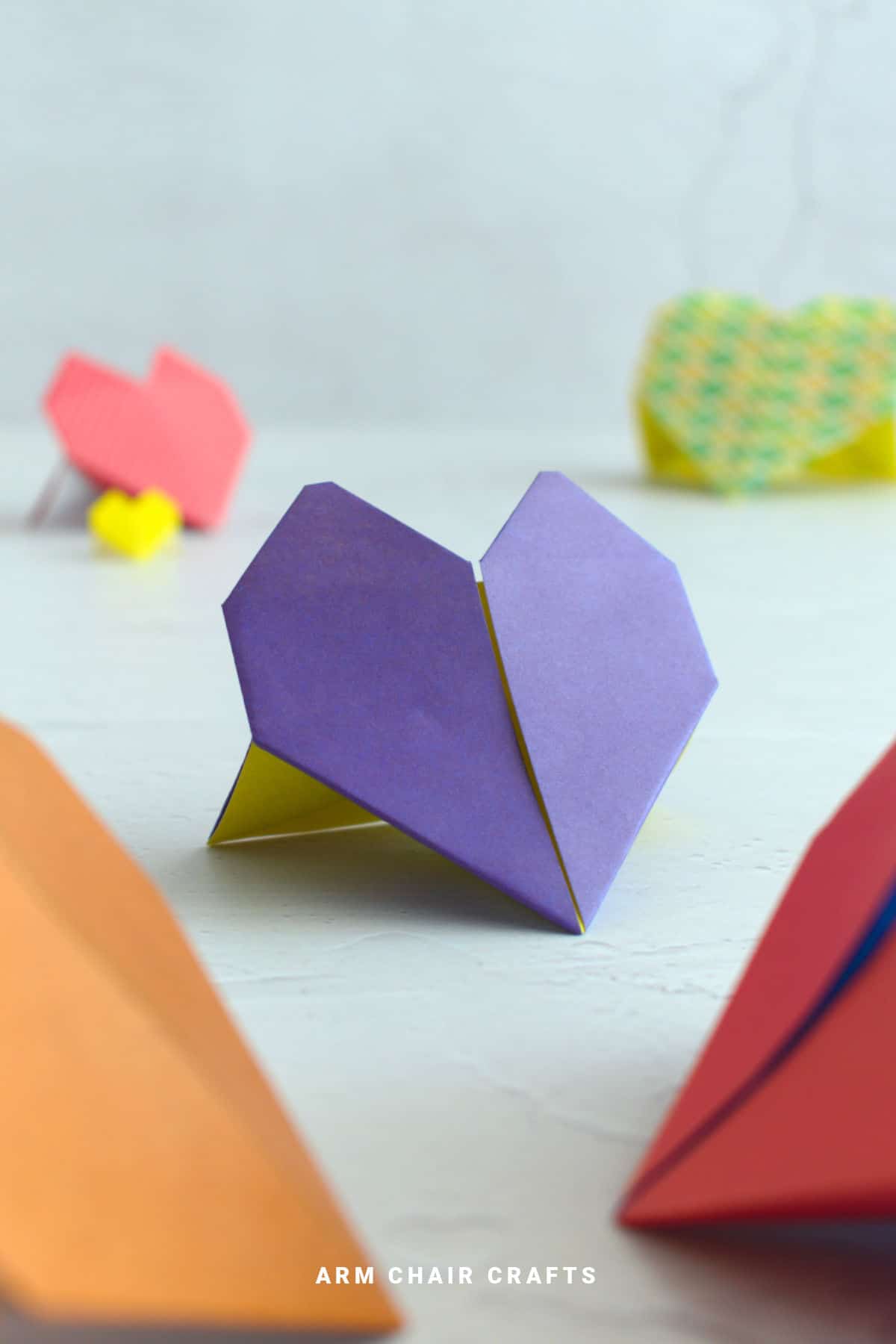 Purple origami heart.