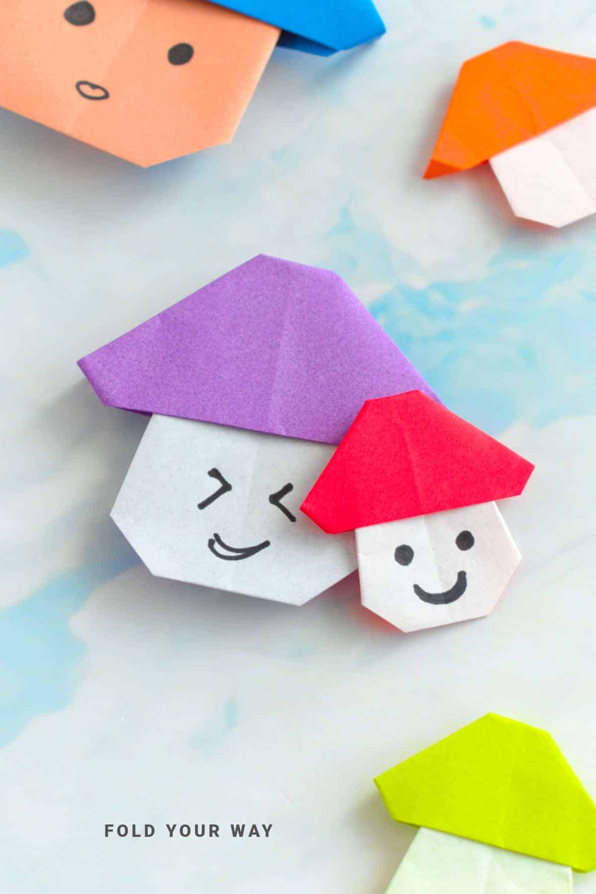 Origami mushrooms.