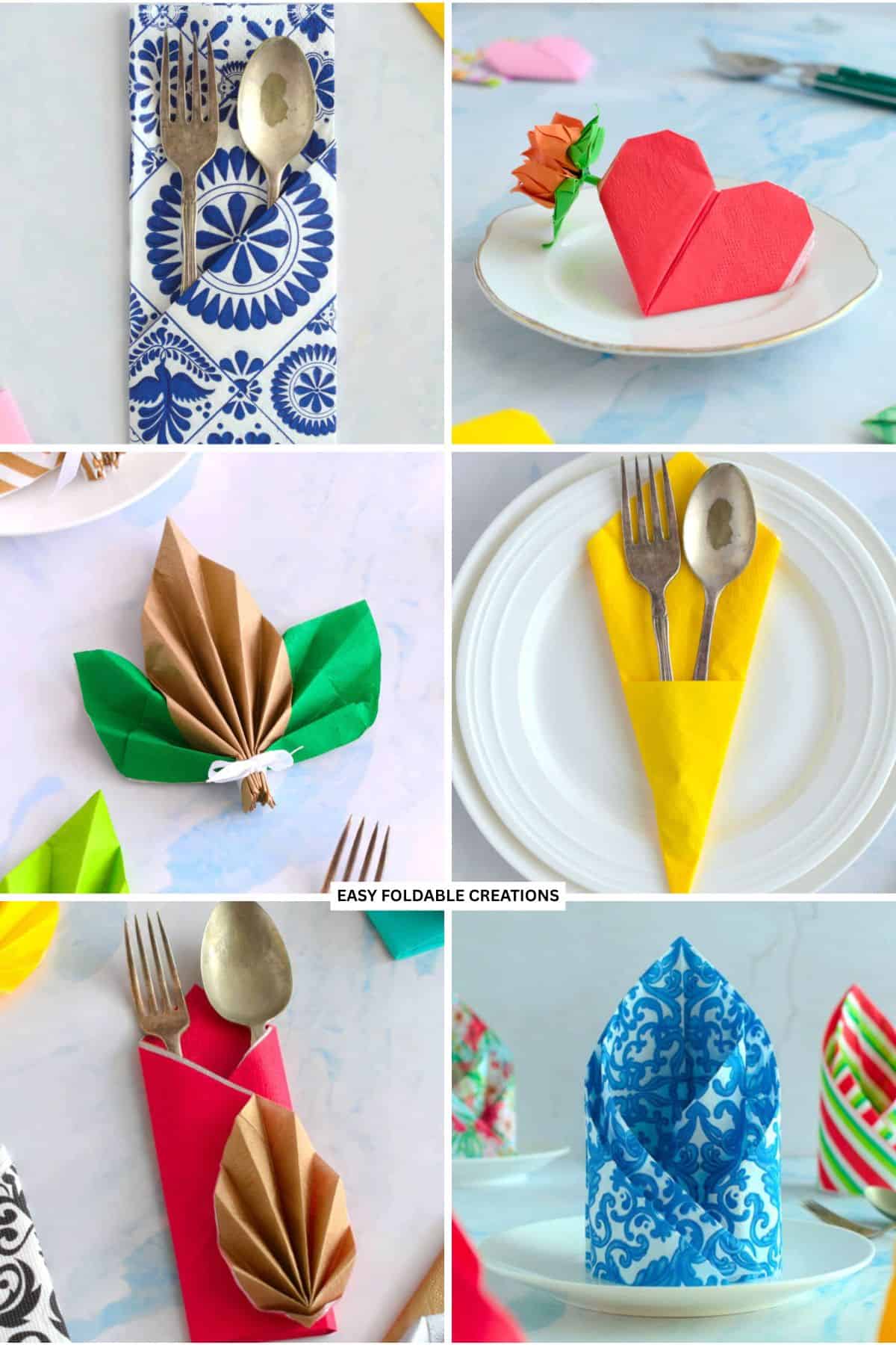 Napkin folding ideas.