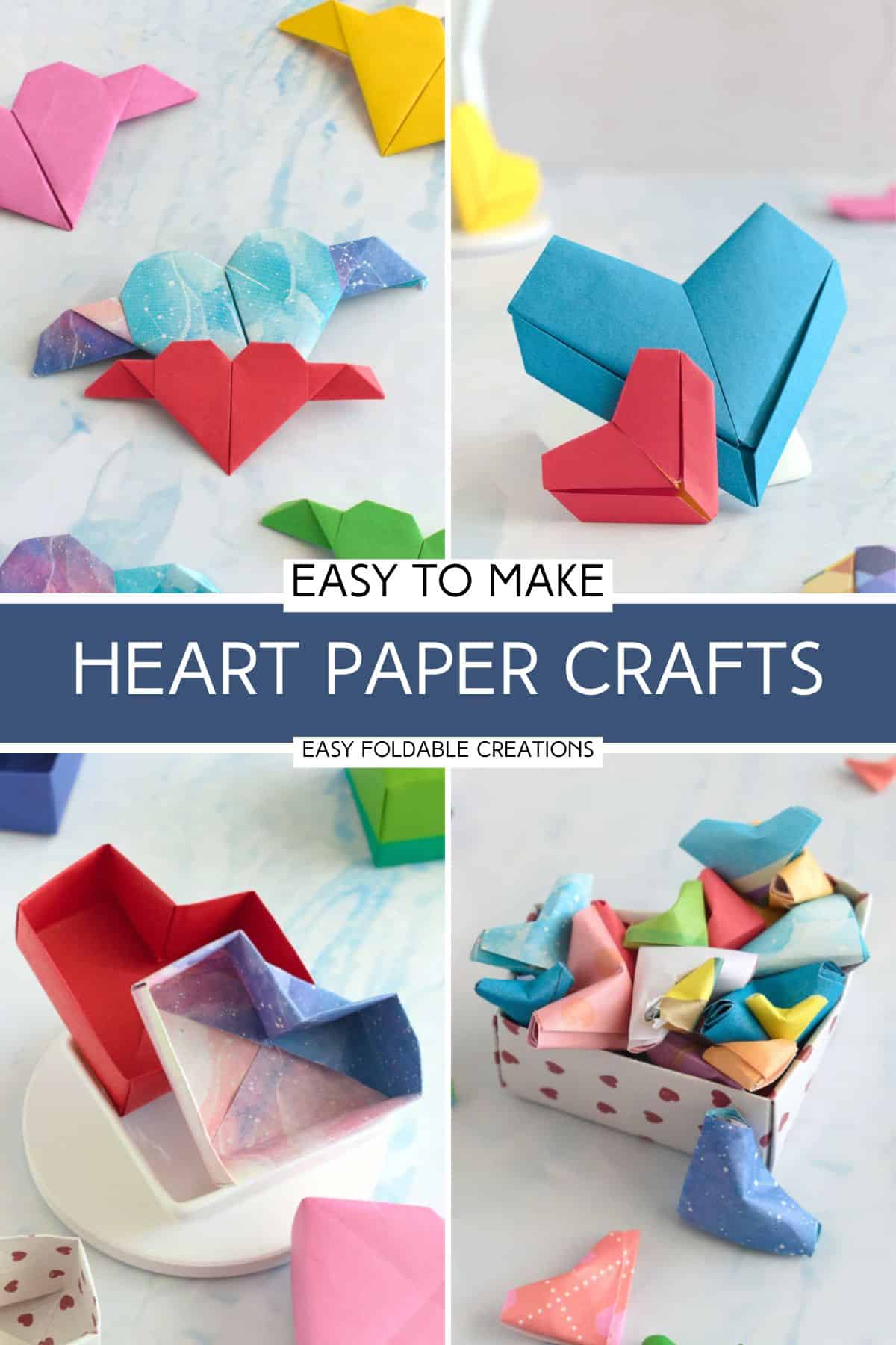 Collage of paper hearts.