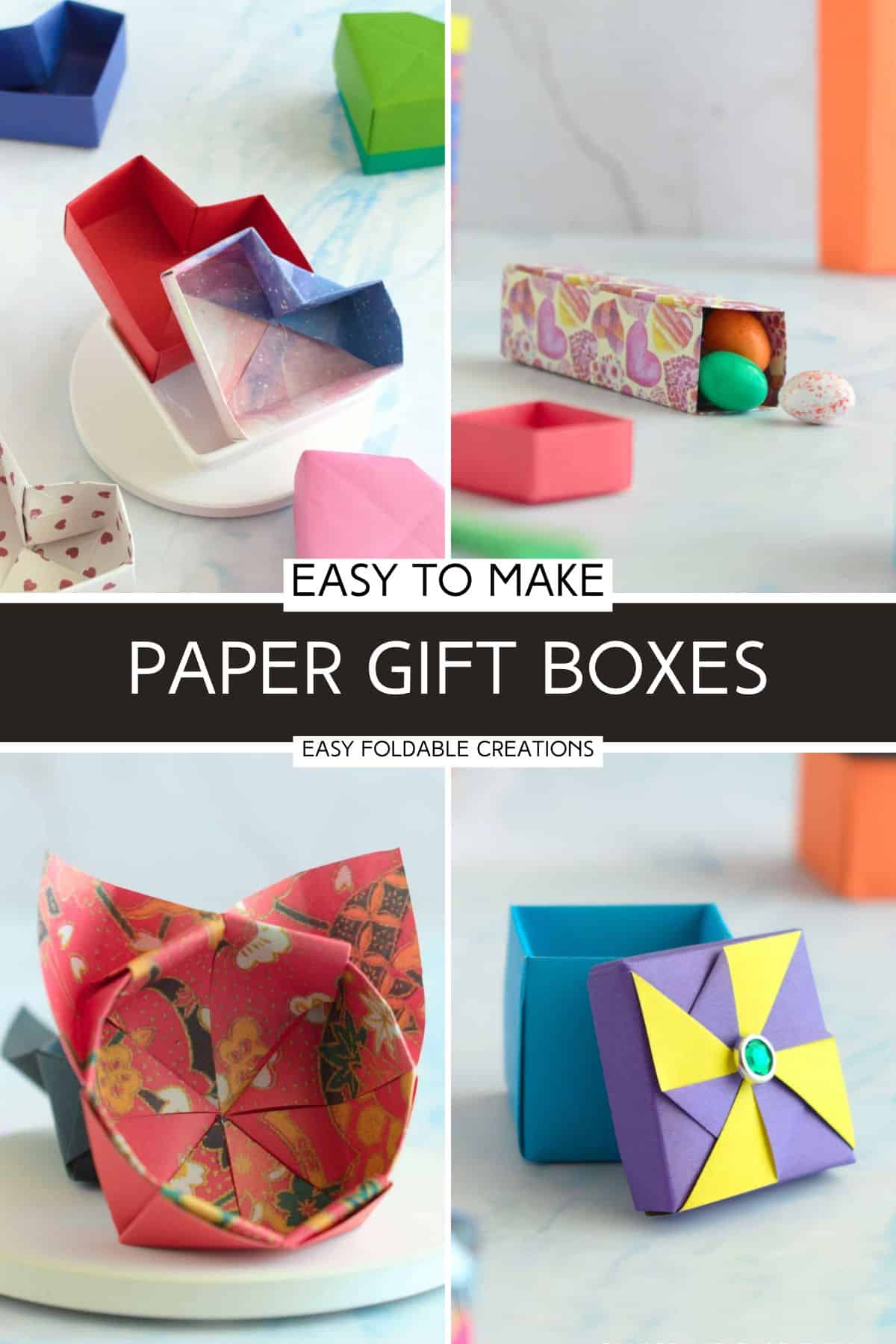 Paper gift boxes.