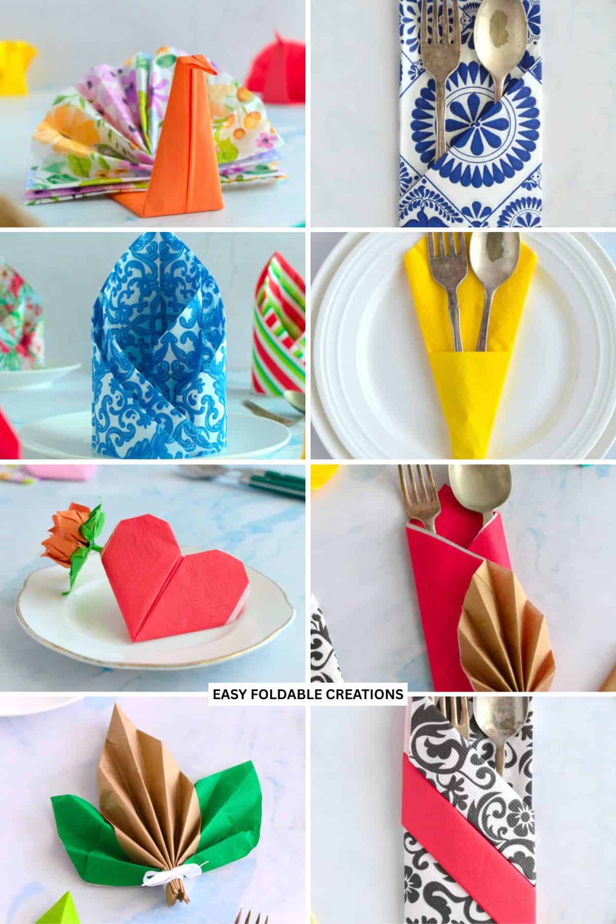 Collage of paper napkins.