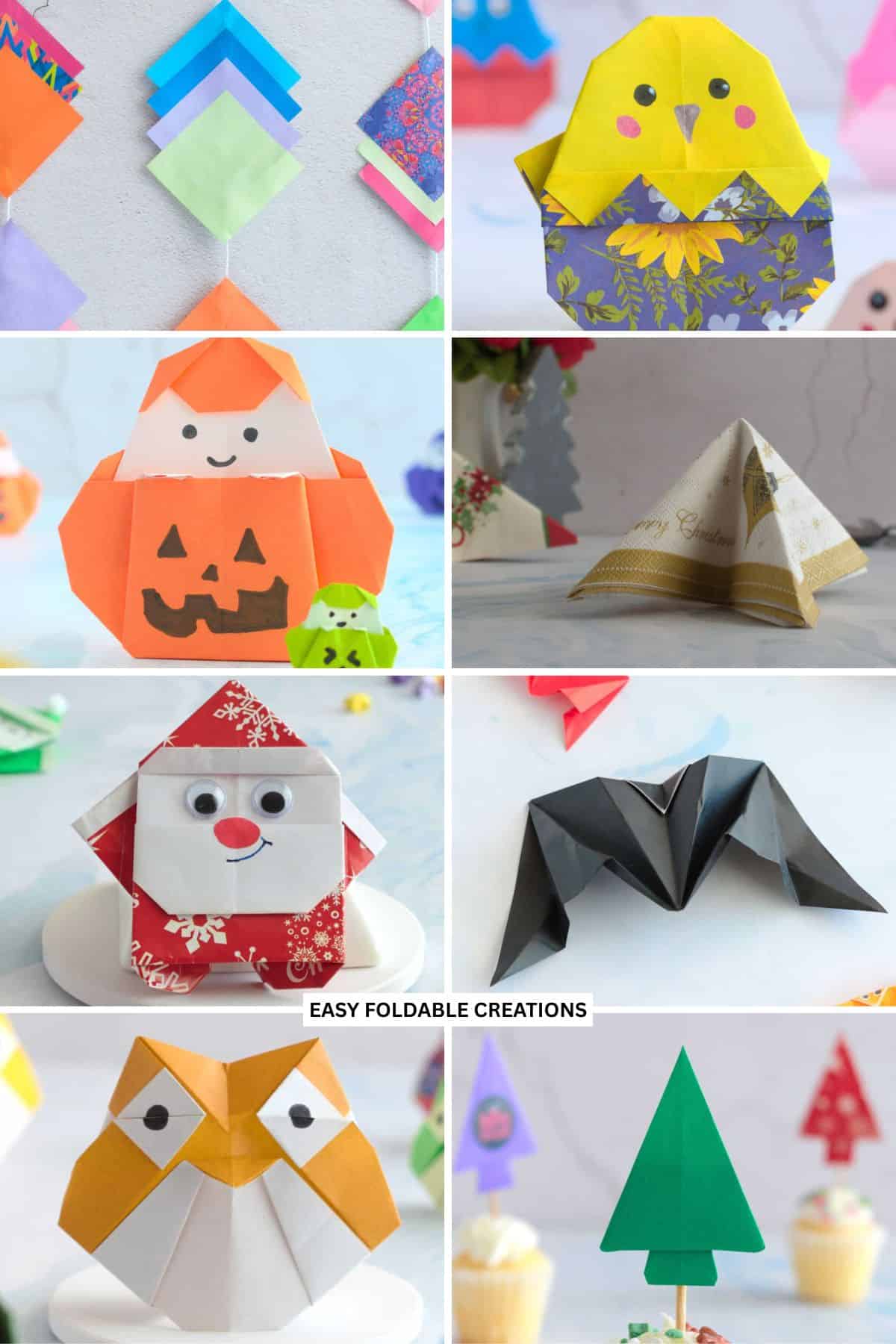 Collection of seasonal paper crafts.
