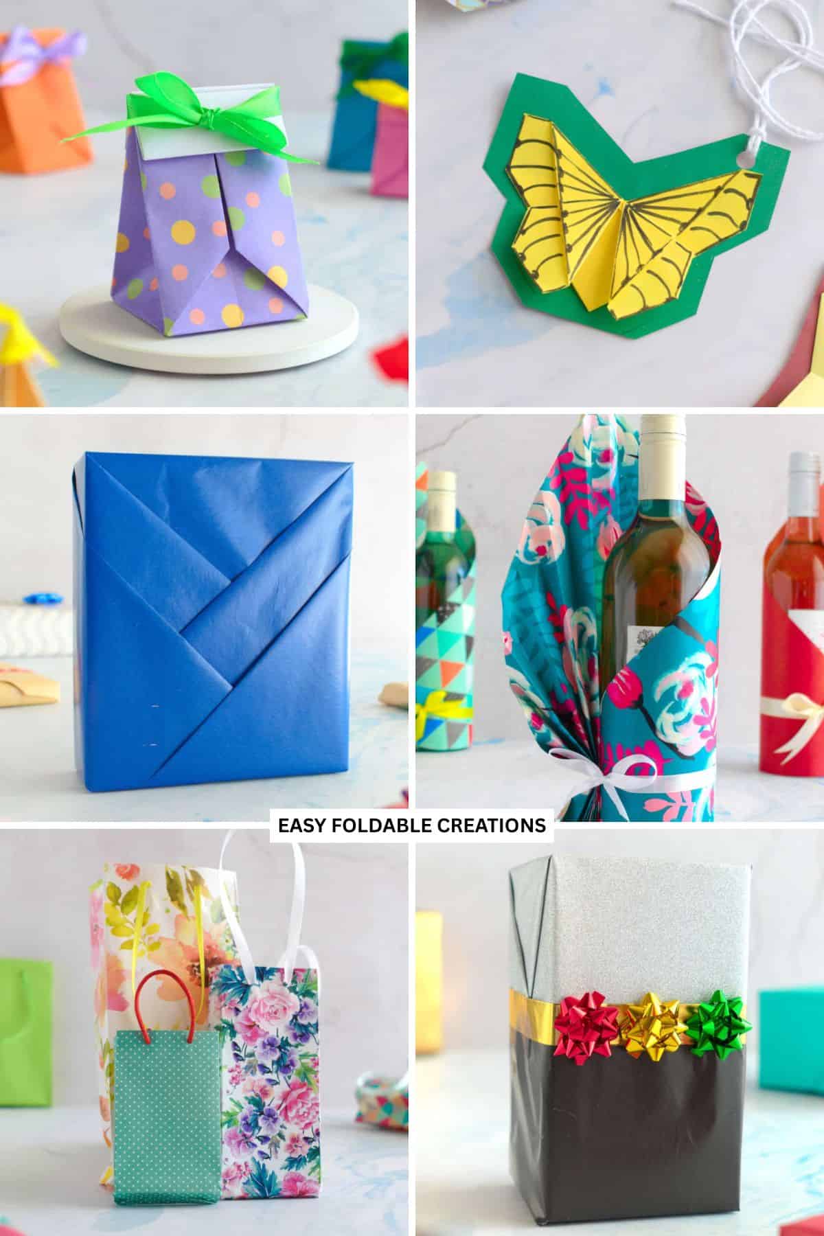 Collection of wrapped gifts.