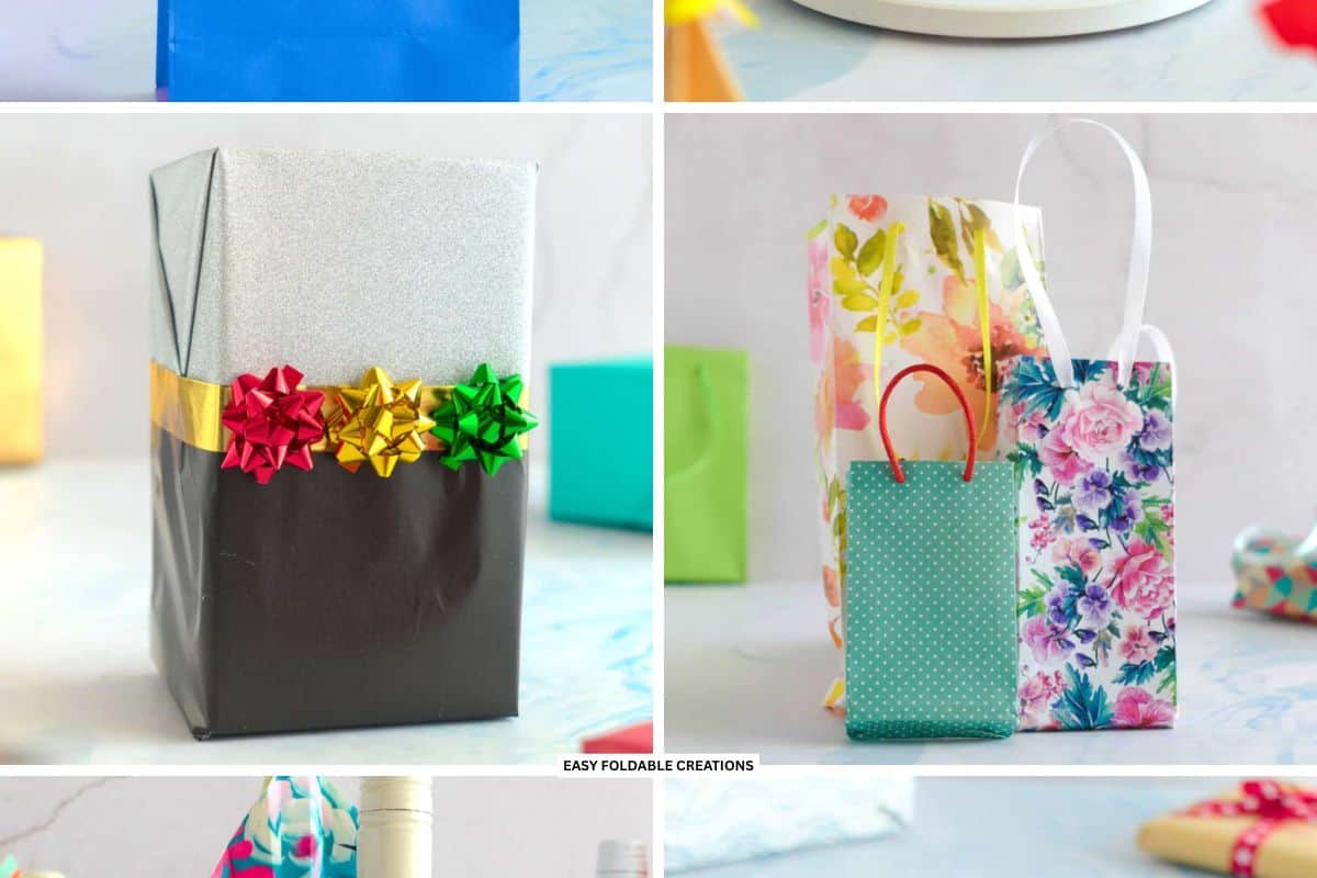 Wrapped gift and gift bags.