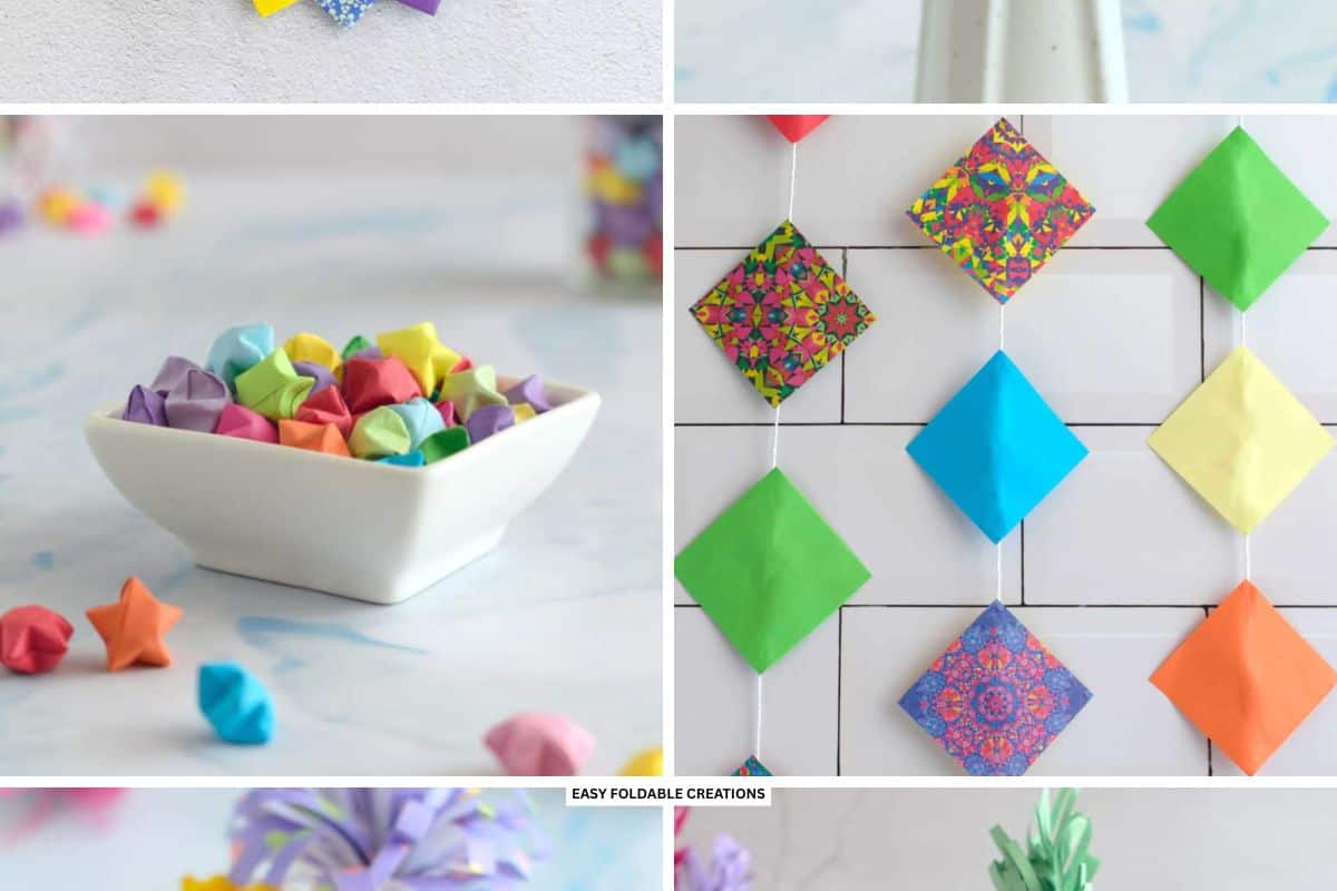 Lucky stars and paper garland.