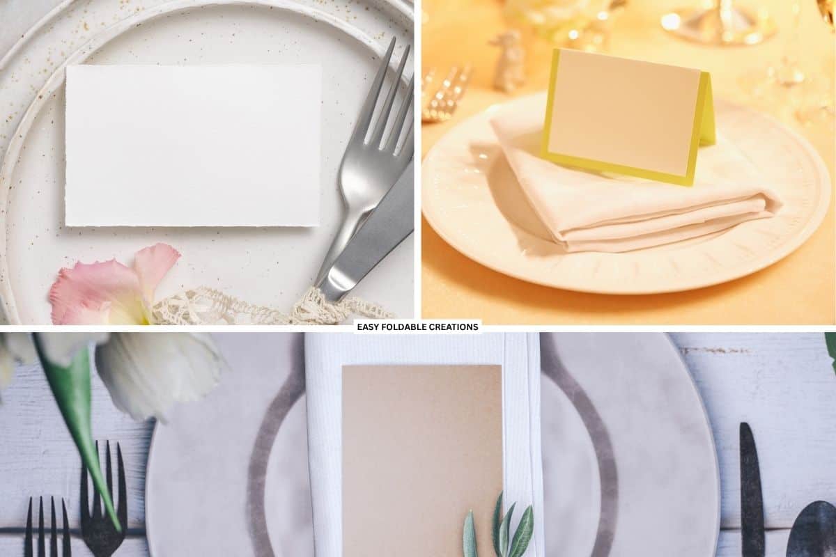 Collection of place cards.