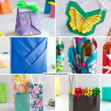 Collage of various wrapped gifts.