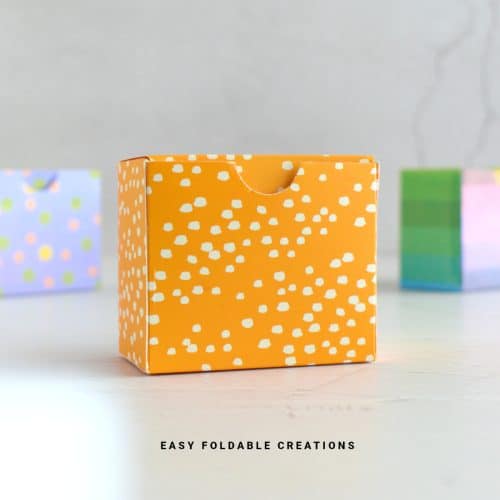 Orange rectangular gift box.